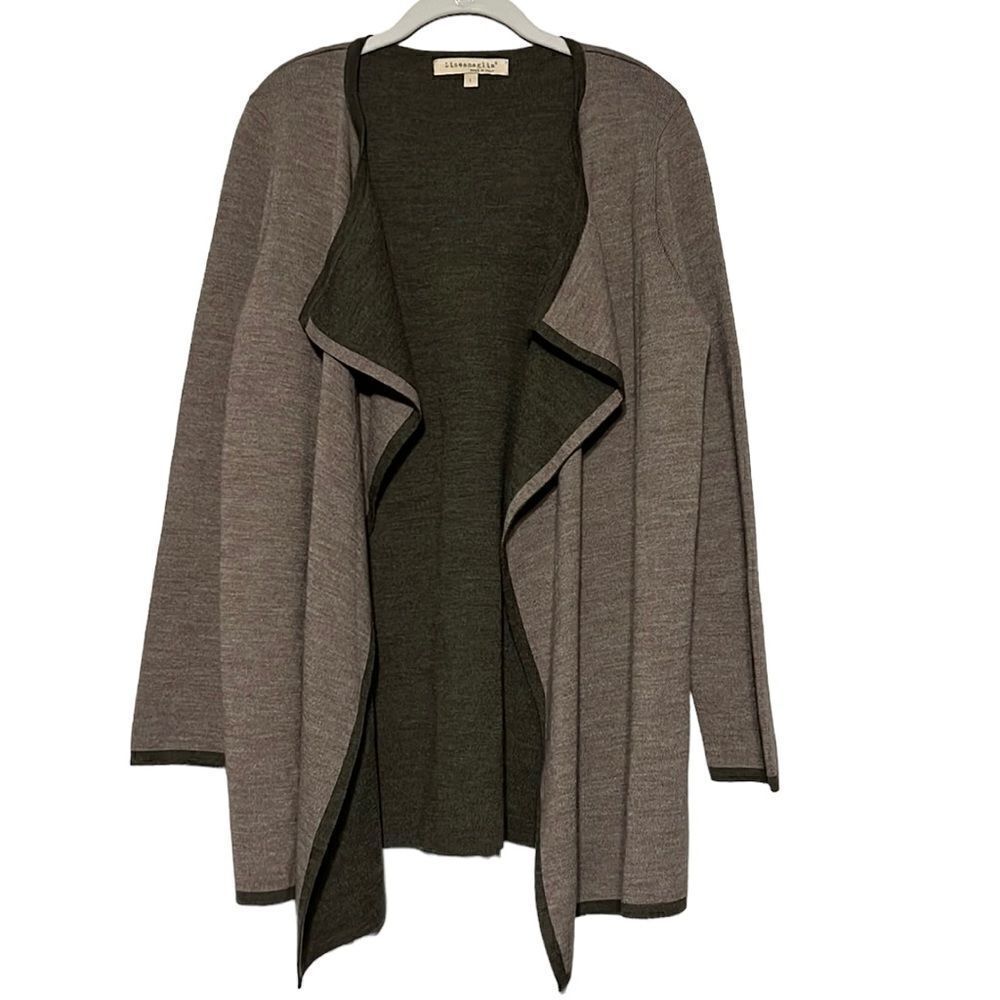 Cardigan Sweater Women's Size Large Brown Lineamaglia